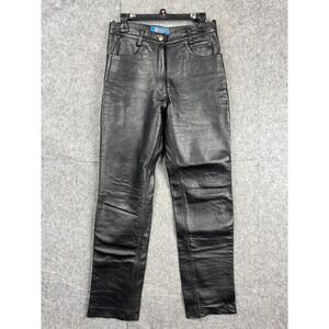XELEMENT USA Leather Pants Women's 8 (Fits 29 x 32) Black Motorcycle Riding
